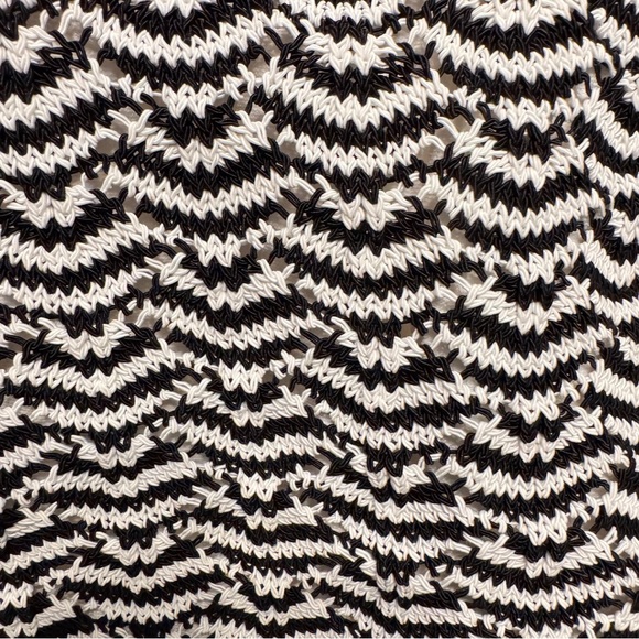 White House Black Market Black White Knit Tassel Fringe Strapless Corset Bustier - Picture 16 of 16